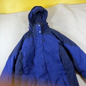 LL Bean Womens Medium Blue Insulated Winter Parka Hooded Jacket PH15‎